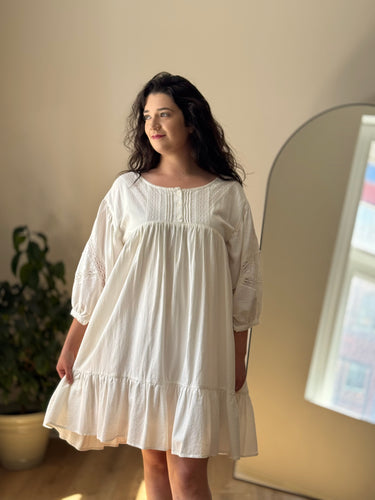 Meadows White Dress, free size