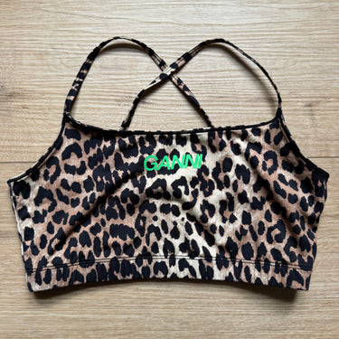 Ganni Leopard Sportsbra, Medium