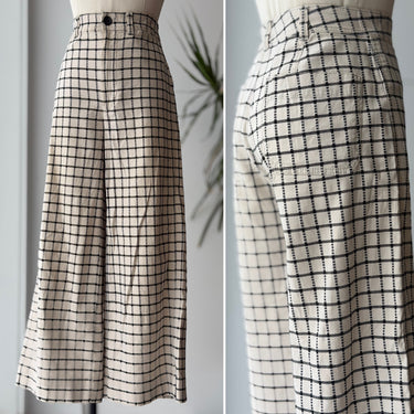 Madewell Cream & Black Plaid Emmett Pants, 27