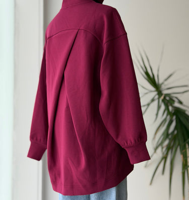 Lululemon Magenta Thick Turtleneck Criss Cross Back Sweatshirt, 4