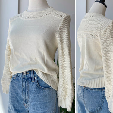 La Ligne Haley Open Stitch Cream Sweater, XSmall