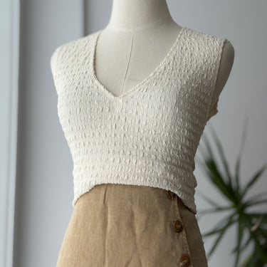 Reformation Cream Texture Top, XSmall