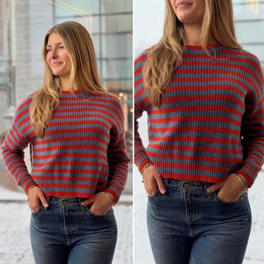 Autumn Cashmere Striped Sweater, Medium