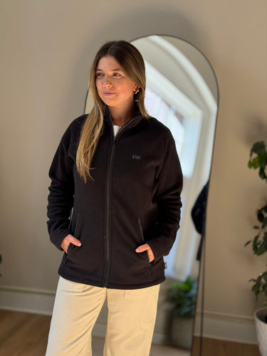 Helly Handsen Black Fleece Full Zip Jacket, Large