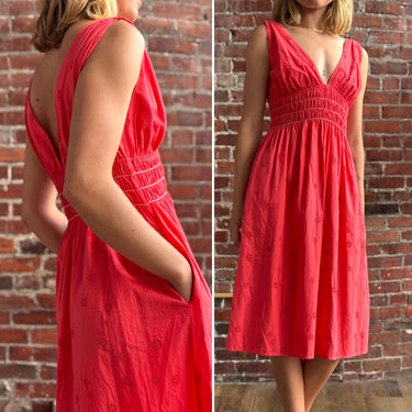 Ciao Lucia Salmon Eyelet Midi Dress, Medium