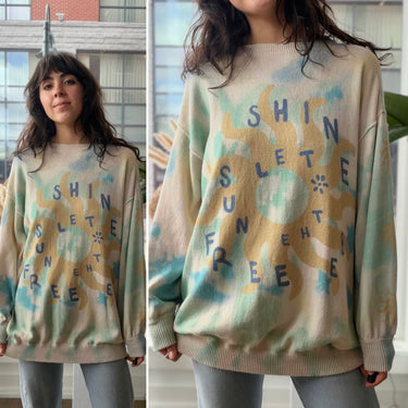 Free People Cotton Tie Dye Sweater, XS