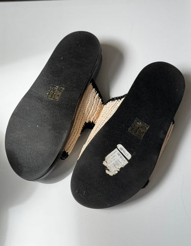 Mint Velvet B&W Raffia Slider Sandals, 40