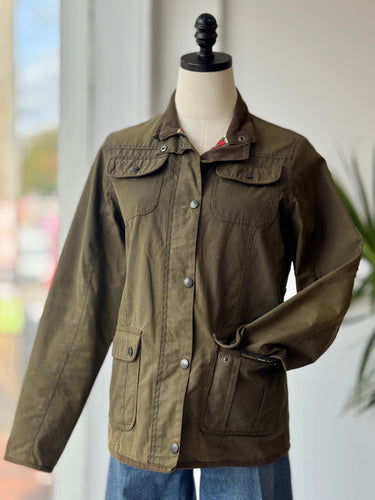 Barbour Waxed Utility Green Jacket, fits S/M