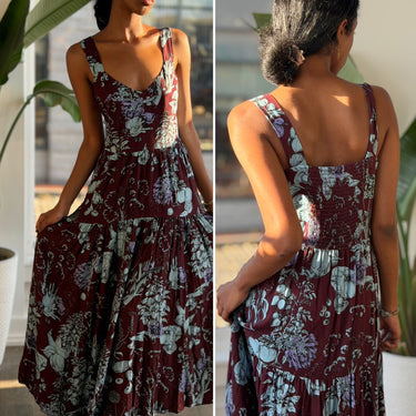La Ligne Purple & Blue Floral Tank Maxi Dress, XSmall