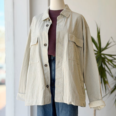 Everlane NWT Cotton Striped Shirt Jacket, Large