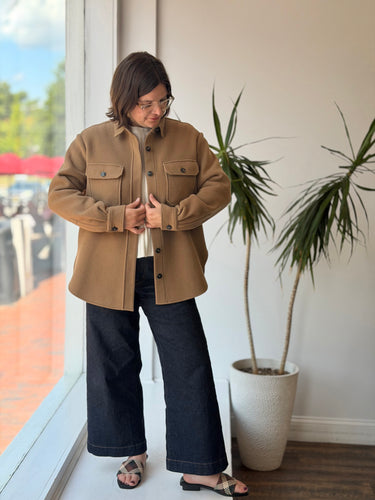 Closed Kally Shirt Jacket in Camel, Medium