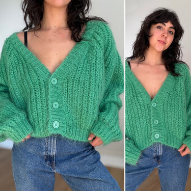 Remain Mint Fuzzy Knit Cardigan, Medium