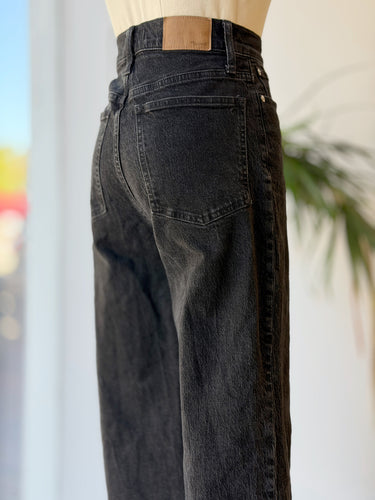 Madewell The Perfect Vintage Wide Leg Jeans in Black, 26 Tall