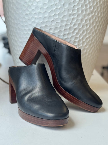 Madewell Black Heeled Mule Clogs, 9.5