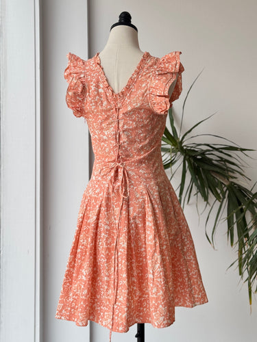 Ulla Johnson  Ruffle Mini Dress in Peach, Fits Small