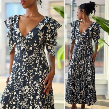 La Ligne Flora Dress in Navy Silk - AS IS, 2