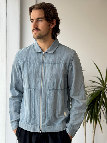 Folk Raft Cotton-Linen Zip Up Jacket, Men's 4/Large