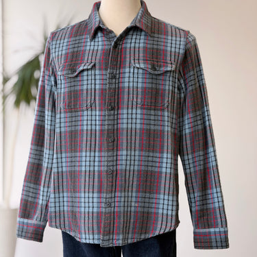 Outerknown Blue & Red Plaid Thick Cotton Shirt Jacket - AS IS, Men's Large