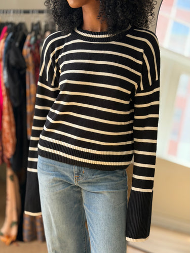 La Ligne Black & White Cashmere Sweater, XSmall