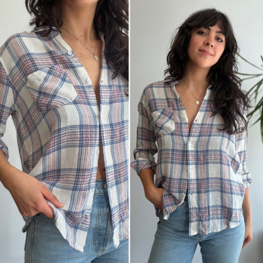 Rails NWT Pastel Plaid Gauzy Button Up, Medium