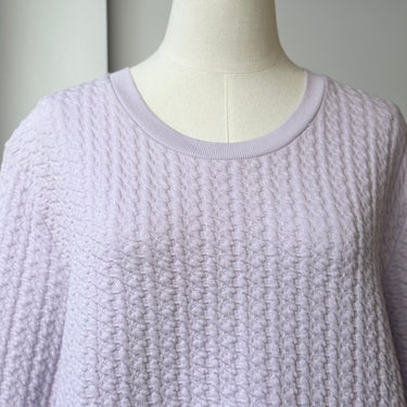 Ali Golden Quilted Sweatshirt in Lilac, Large