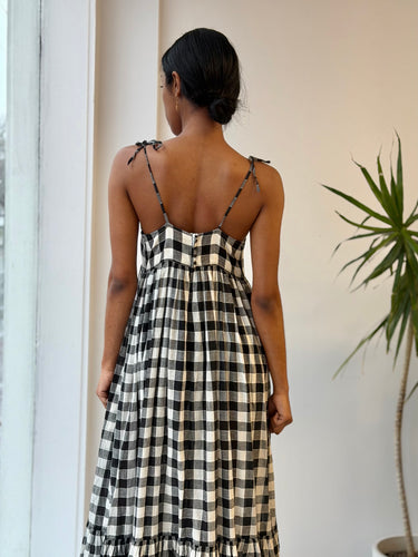 The Great ALTERED - The Dainty Dress in Black and Cream Gingham, XS/S