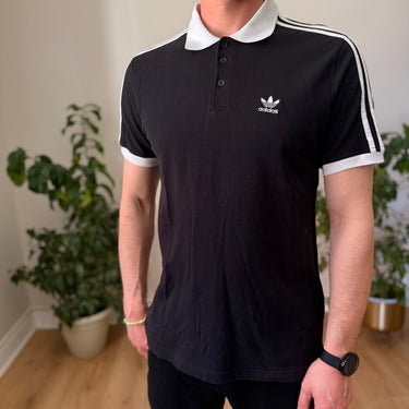 Adidas Black Polo Shirt, Men's Medium