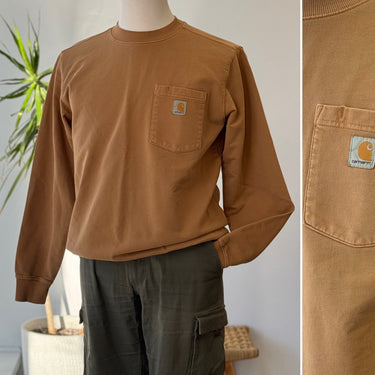 Carhartt Camel Crewneck Sweatshirt, Men's Medium