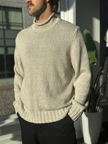 Todd Snyder Oat Roll Neck Knit Sweater, Men's XLarge