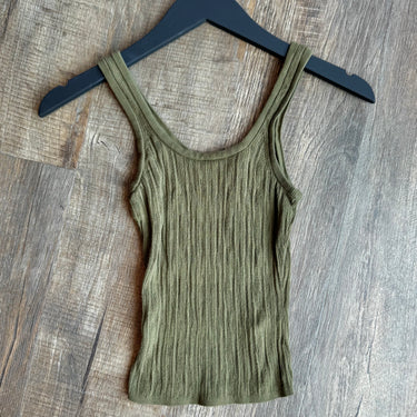 Banana Republic Olive Ribbed Tank Top, XS