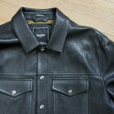Todd Snyder Black Lambskin Dylan Jacket, Men's Large