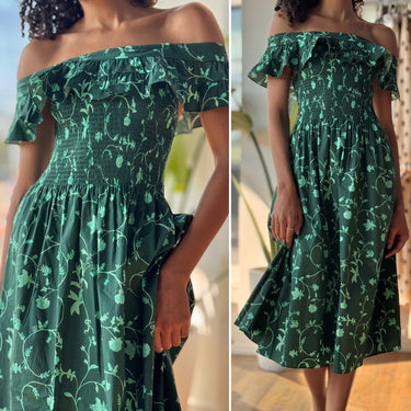 Hill House Akilah Nap Dress in Emerald Botanical, XXSmall