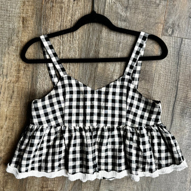 Pol B&W Gingham Top, Small