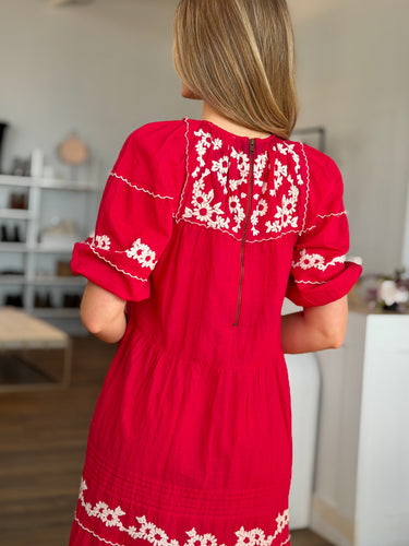 The Great Heirloom Red Rose Dress AS IS, Small