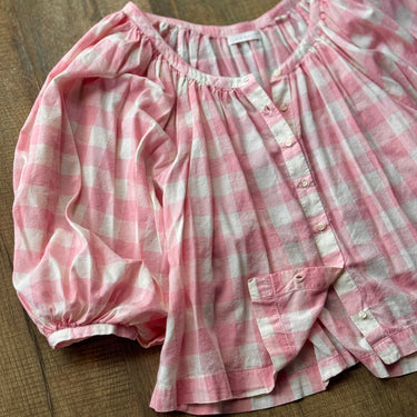 Doen Pink Plaid Jane Blouse, Medium