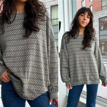 Rita Row  Mulit Color Knit Oversized Top, Small