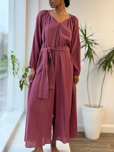 Apiece Apart Gauzy Plum Jumpsuit, 4