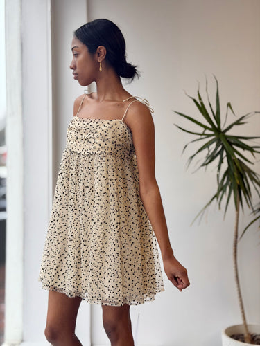 Reformation NWT Catarina Dress in Cream Dot, 6