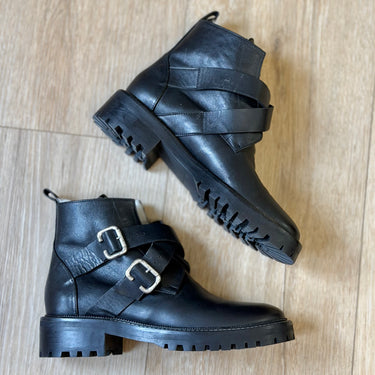 Freda Leather Buckle Boots, 7