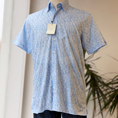 NWT Hagen Cloudy Gingham Button Up, Men's Medium