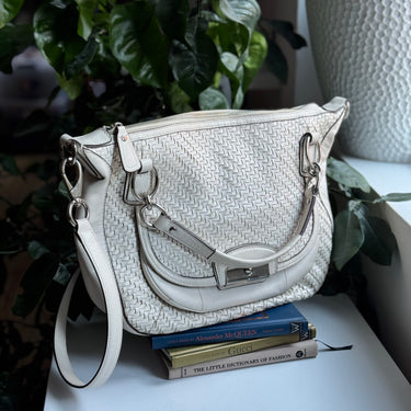 Coach Kristin Woven White Bag