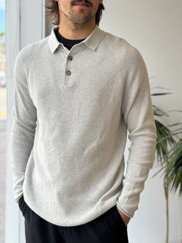 Rodd & Gunn Gray Knit Polo Sweater, Men's Large