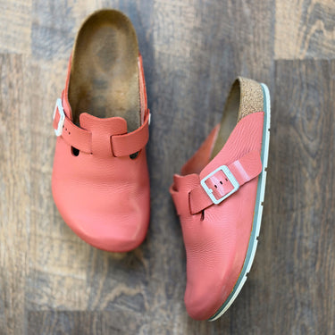 Birkenstock Red Boston Super Grip Sole Clogs, 41/10