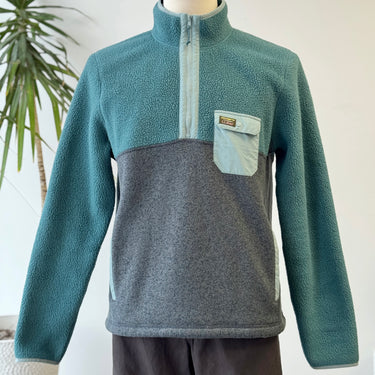 LL Bean Aqua Half Fleece Half Better Sweater Pullover, Men's Medium