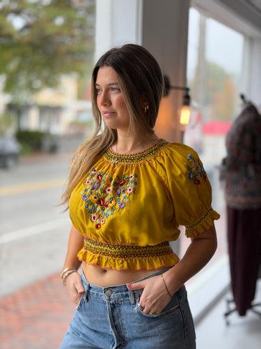 Doen Antonella Top in Ochre, XSmall