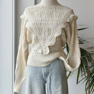 Sezane Aleyna Ivory Sweater, Small