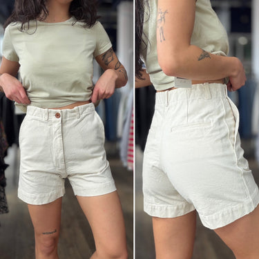 Caron Callahan  Ecru Cotton Shorts, XSmall