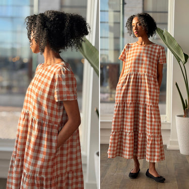 Tradlands Plaid Linen Dress, XSmall