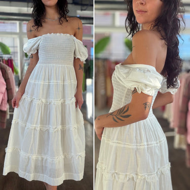 The Great Scallop Savannah Dress in White, 0