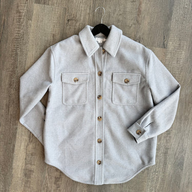 Good American Grey Shacket, 1/2